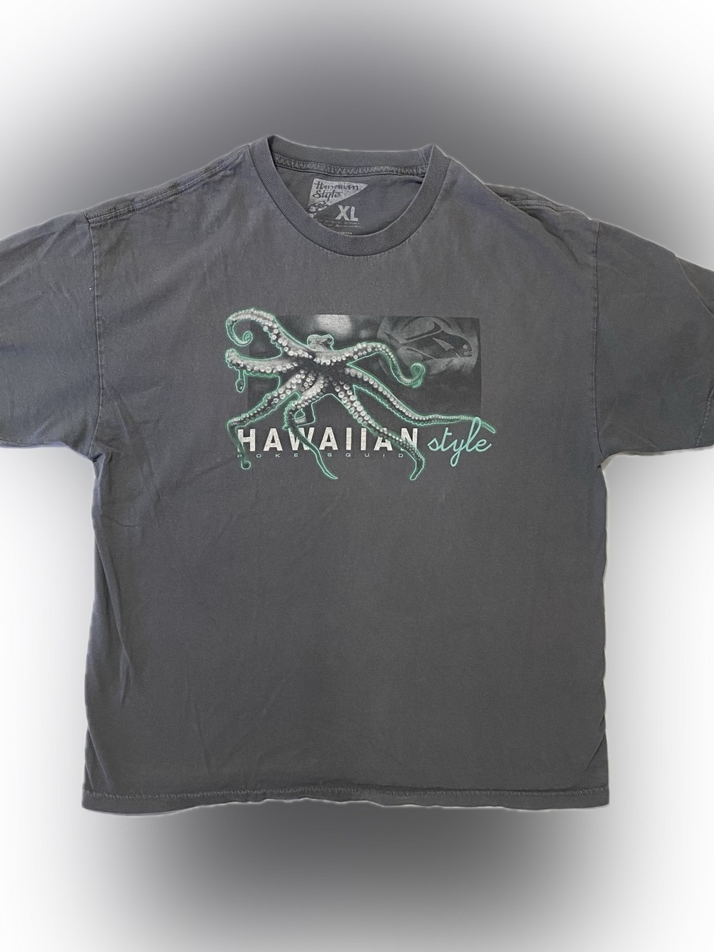 Men's Black Short-Sleeve Octopus Graphic Tee - Hawaiian Style